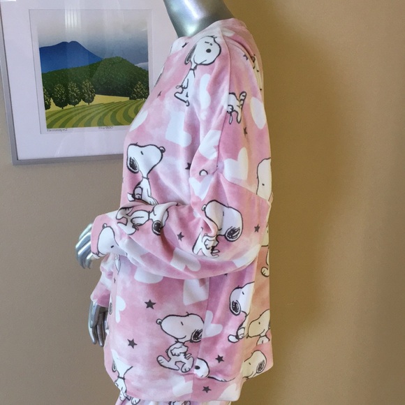 MUNKI MUNKI Peanuts Snoopy Hearts Velour Pajama Set Women's - Picture 7 of 16